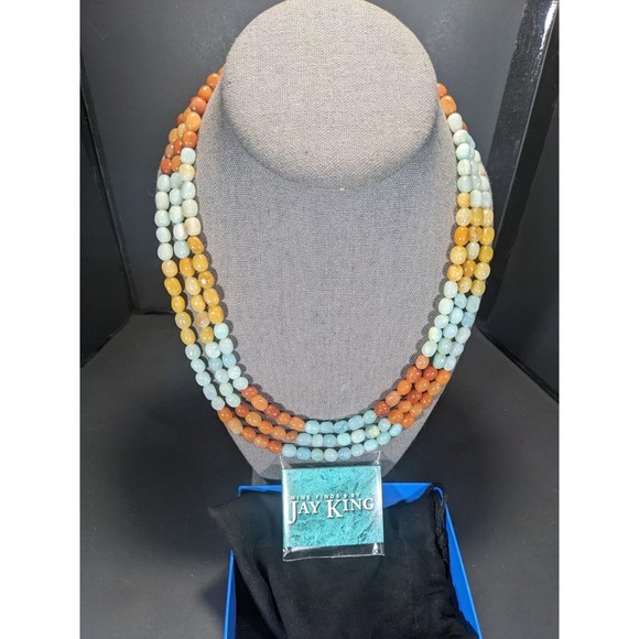 Jay King DTR Sterling Silver Multi-Color OPAL 18"-20" TRIPLE STRAND Necklace - Picture 4 of 6